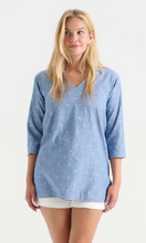 Load image into Gallery viewer, Tunic Top - Light Blue with White Anchors
